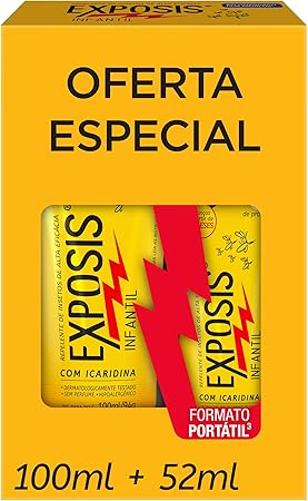 Exposis Infantil, Kit Repelente Icaridina, 2 Unidades Gel 100ml e 52ml Menor preço em Exposis Infantil, Kit Repelente Icaridina, 2 Unidades Gel 100ml e 52ml