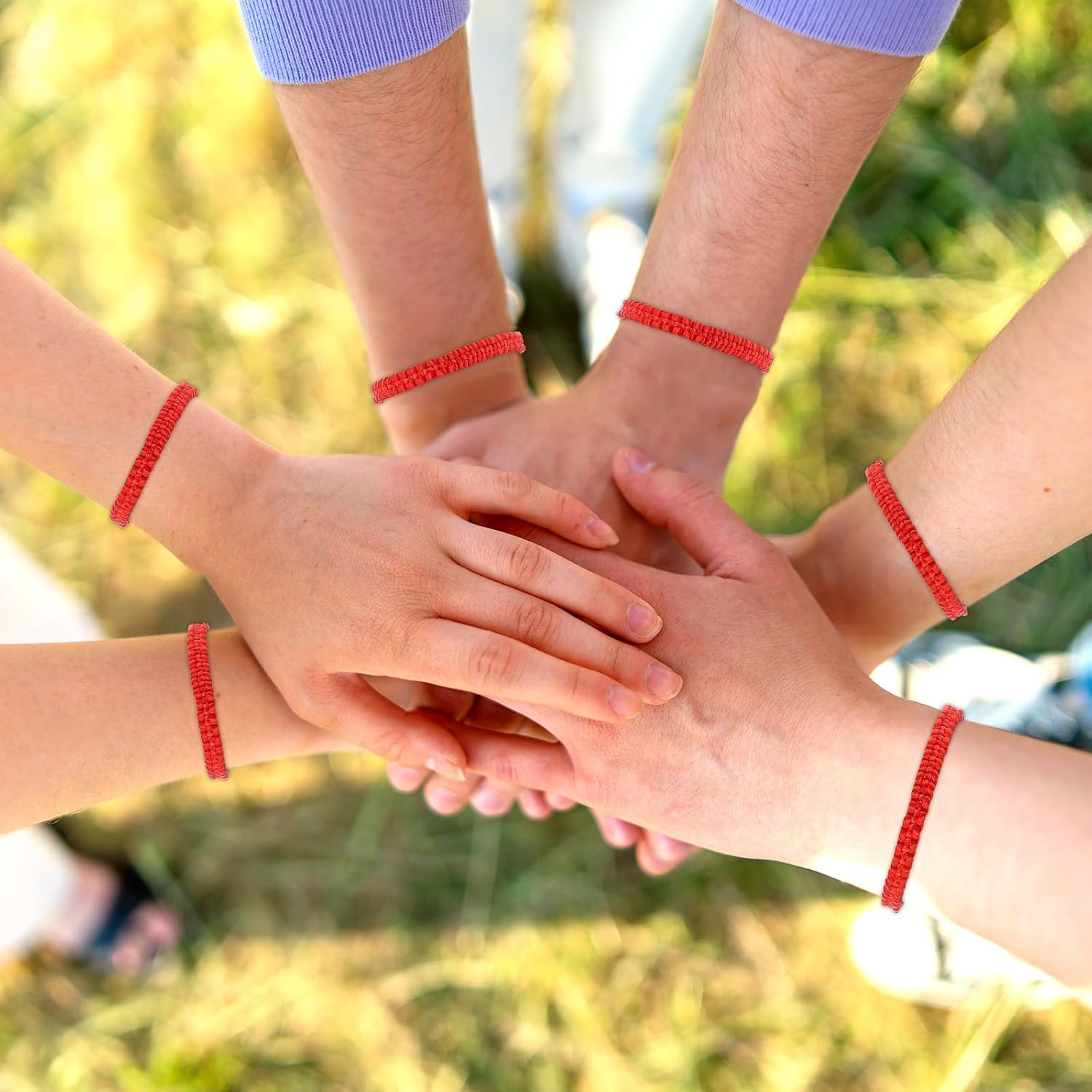6Pcs Red Hand String Bracelet, Adjustable Lucky Cord Braided Bracelet Knotted Protective Amule Kabbalah Rope Strap For Women Man - Image 6