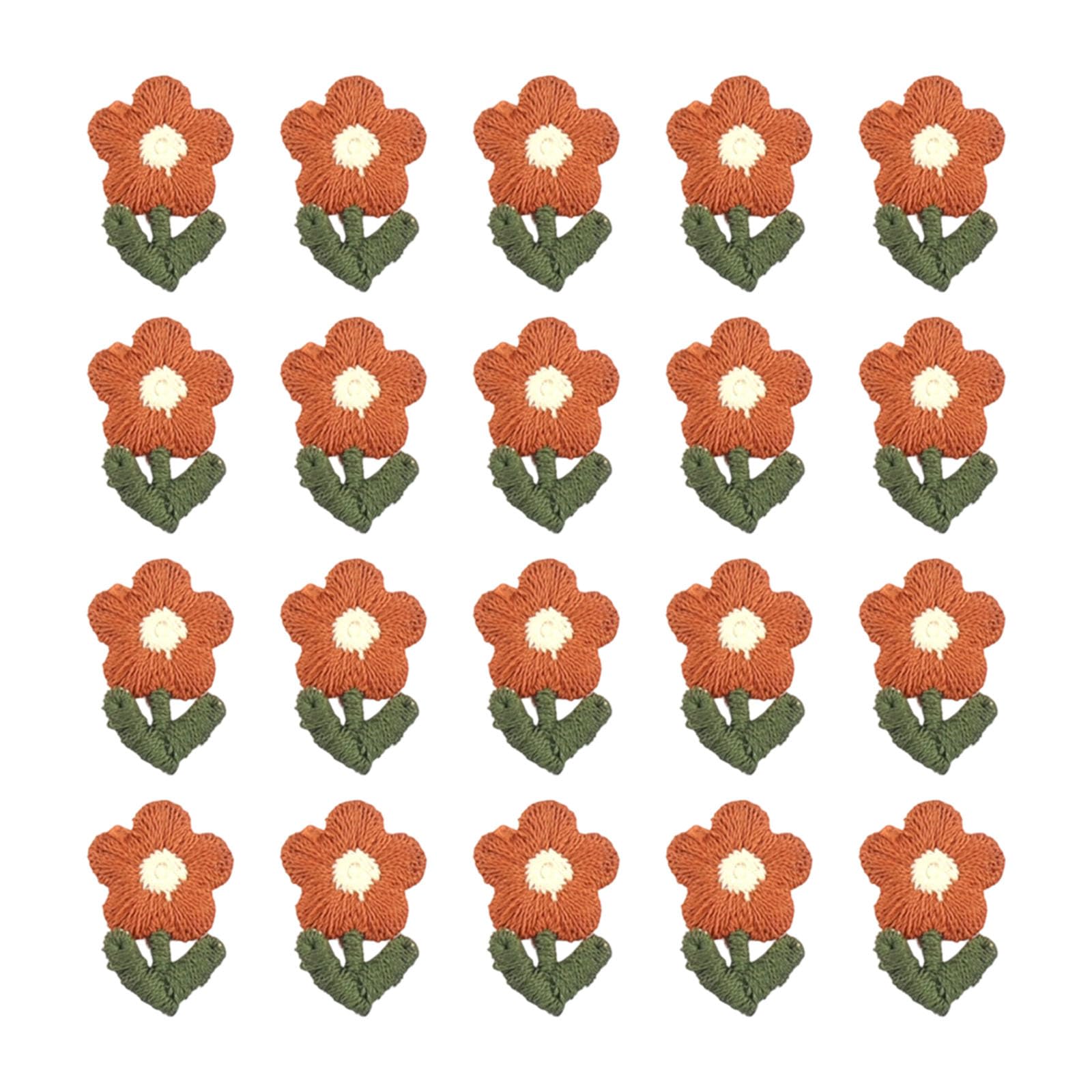 APGLSXY 20Pcs Flower Embroidery Sew on Sticker Applique Embroidered Applique for Jackets Jeans Bag Hat Clothing Sewing Craft Sewing Fixes