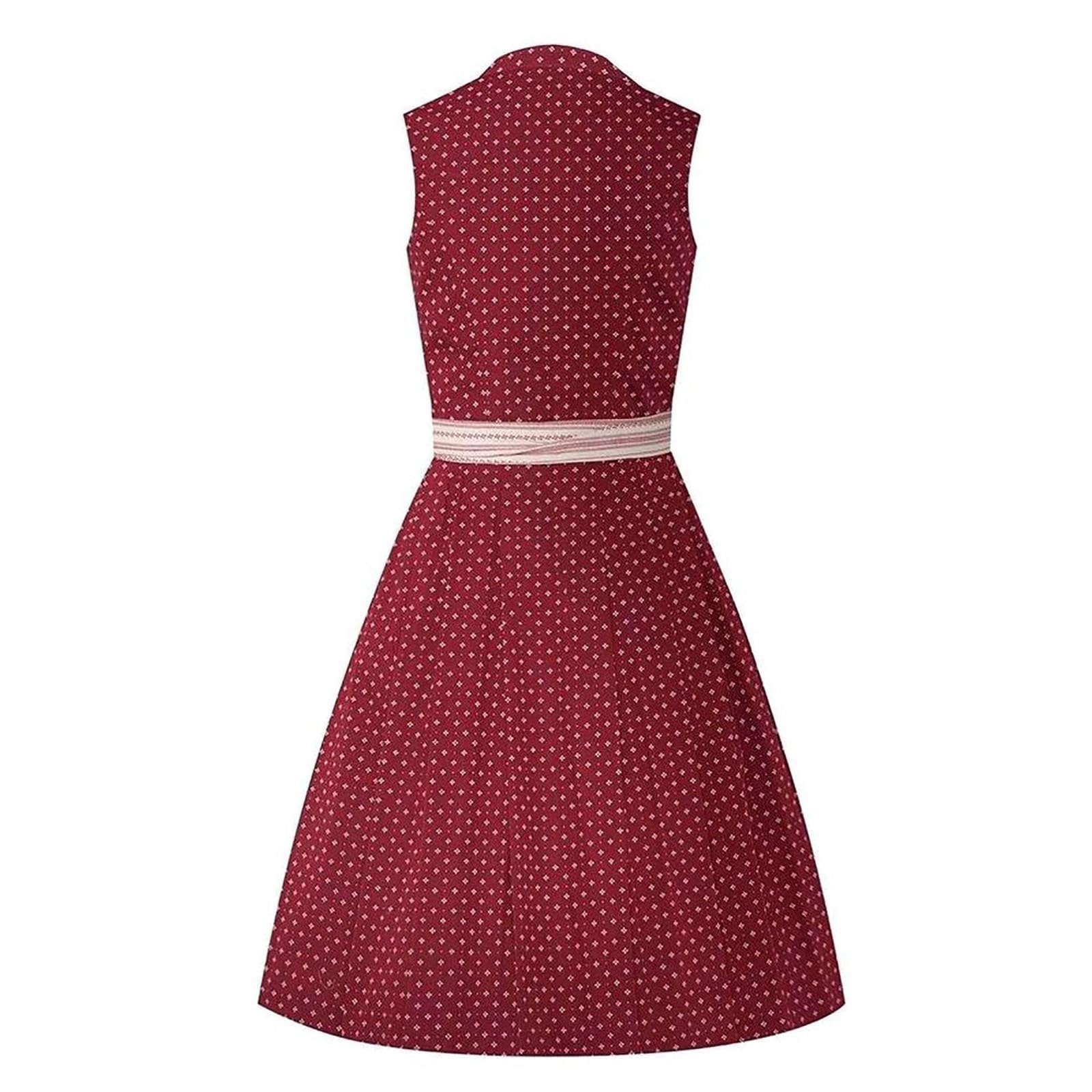 Generisch Damen Trachten Dirndl Kleid Midi Dirndl Set Midi Trachtenkleid Set Damen Dirndl Elegantes Damen Midi Dirndl Set für Oktoberfest Karneval Teenager Kleider Mädchen