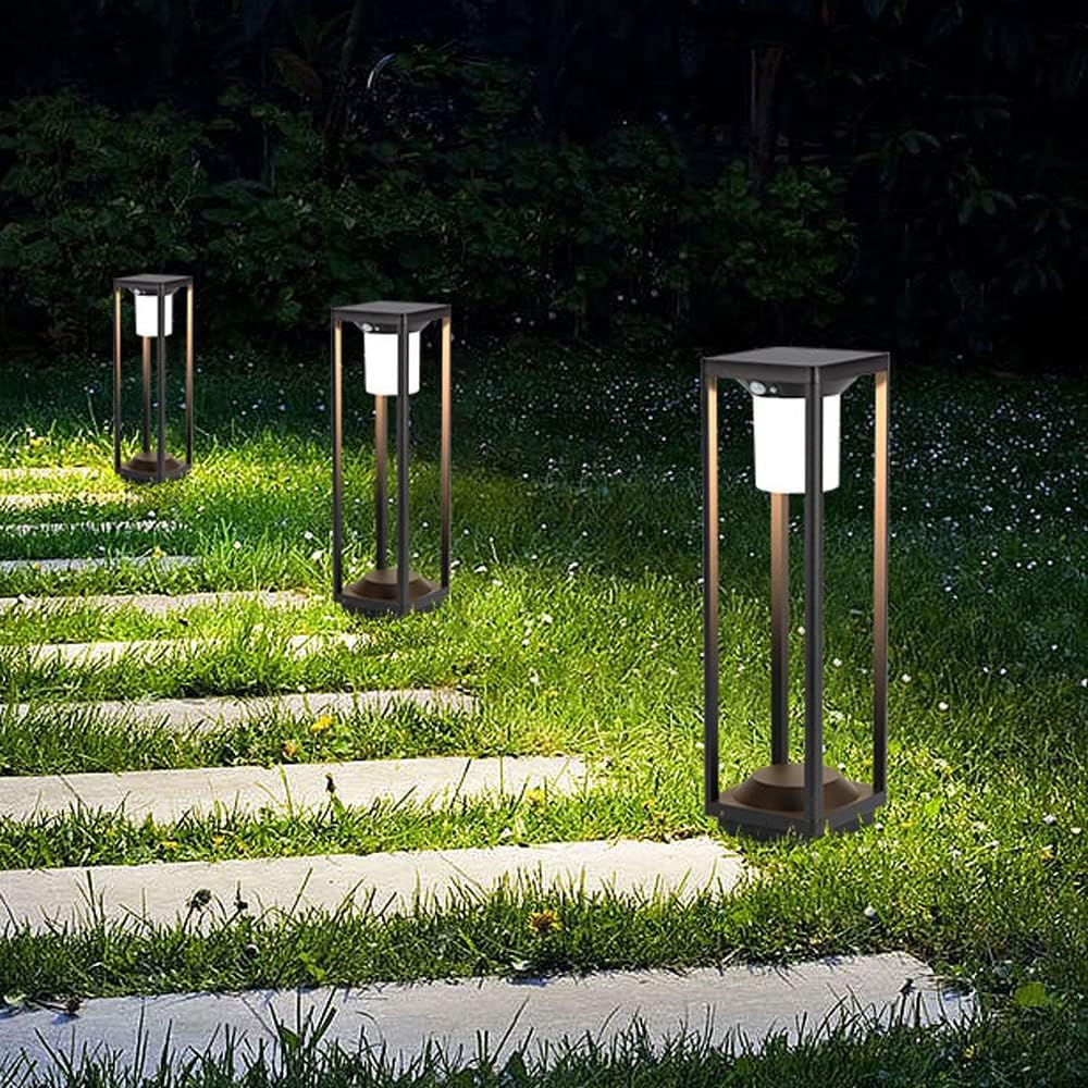 Solar Lawn Post Lights,Outdoor Waterproof Grass Garden Column Lamp Lantern,Creative Home Aluminum Housing Post Cap Light,Villa Yard LED Solar Stigma Lamps Fixtures,for Wood Fence,Pathway,Deck