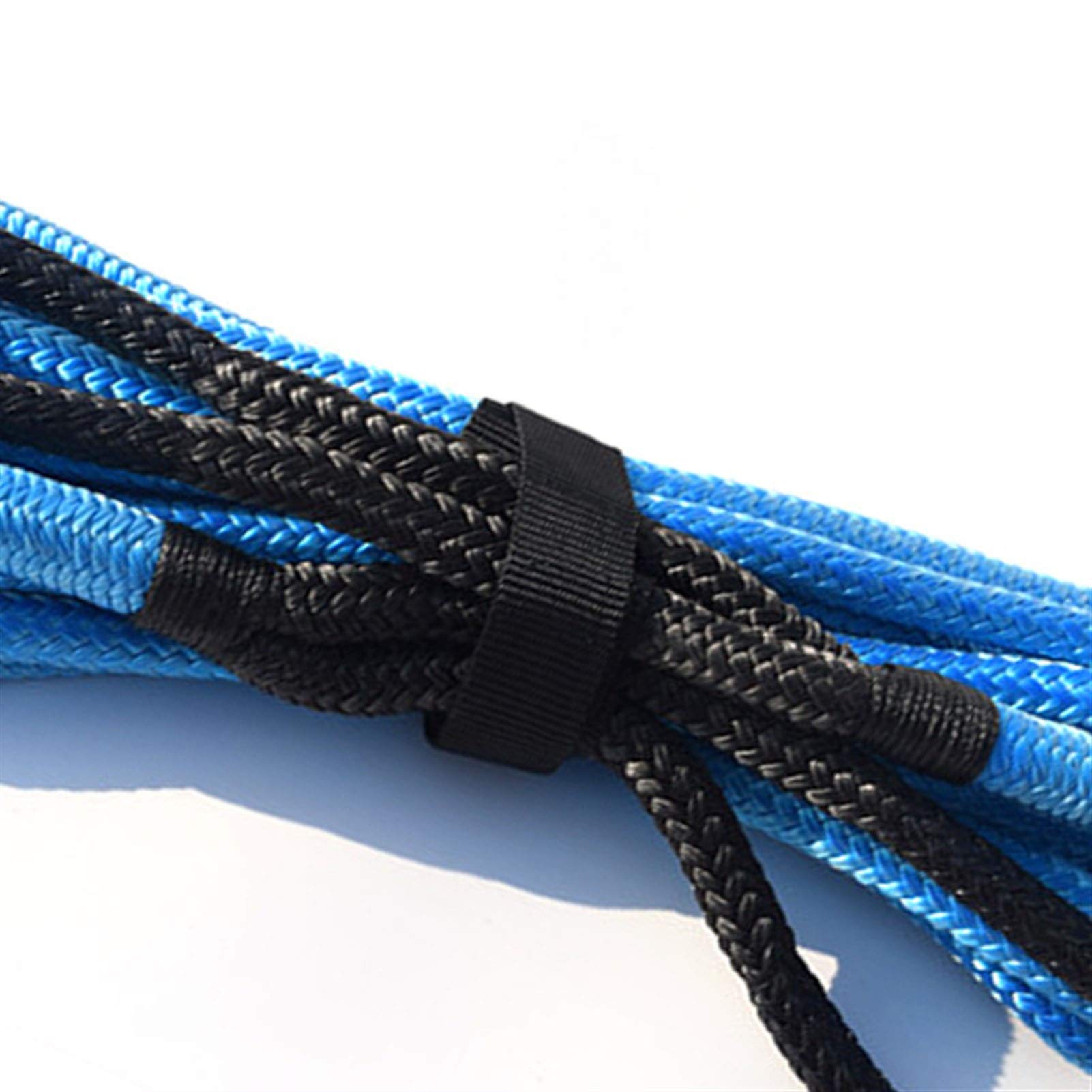 Syntetyczna lina wyciągarki, 12mm * 6 M Liny odzyskiwania kinetyczne, liny odzyskiwania energii, liny z nylonową o podwójnej plecionce dla 4x4 z drogi do pojazdów terenowych 4WD ATV UTV(Blauw)