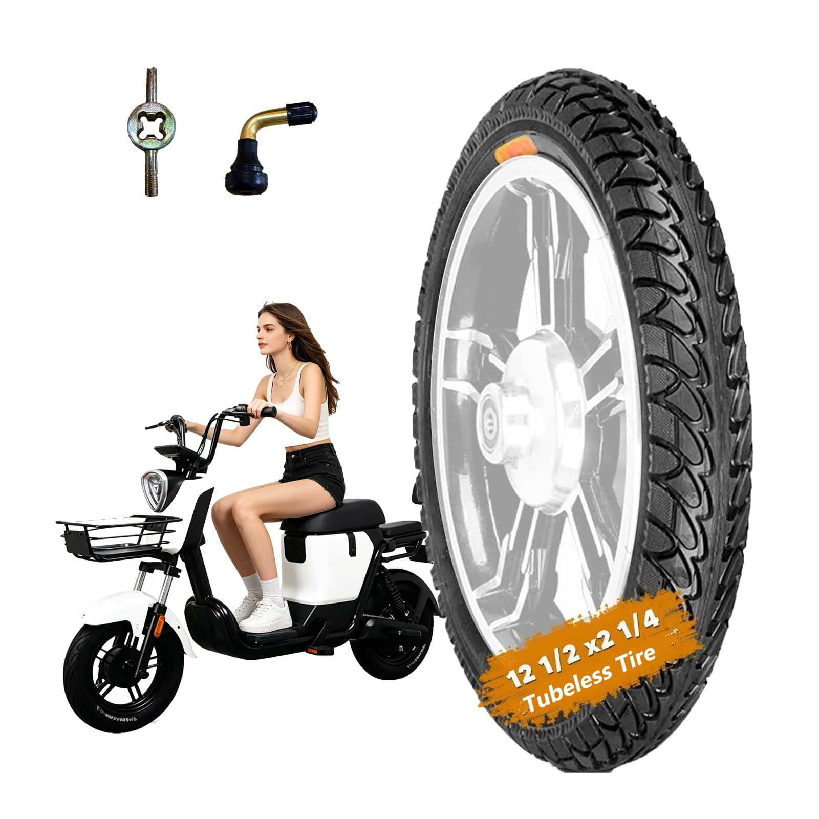 12 1/2 x 2 1/4 Opona Bezdętkowa dla Felgi 12 Cali 12 1/2/2 1/4 Wzmocniony Bok 57-203 65 PSI 150 kg 12 1/2 2 1/4 dla Roweru Składanego Elektrycznego Hulajnogi