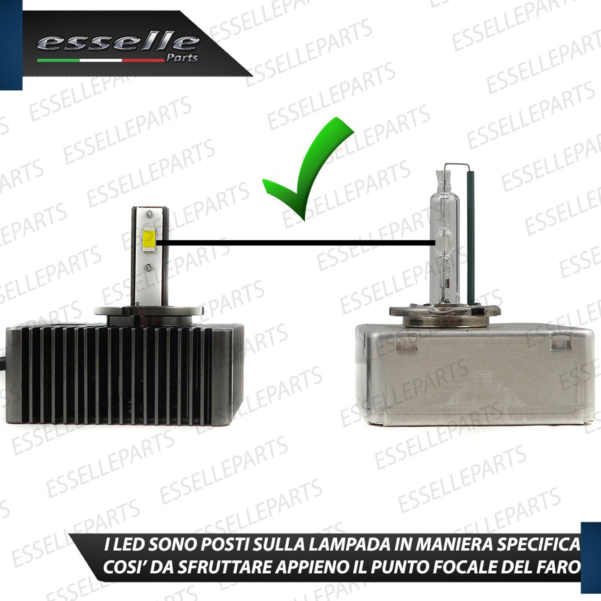 Coppia Lampade D5S LED 12000 Lumen 6000K specifiche per Audi A4 B9 + Avant – Conversione da Xenon a LED Plug & Play Canbus – Luce Bianco Ghiaccio Ultra Potente – 35W CSP Alta Luminosità