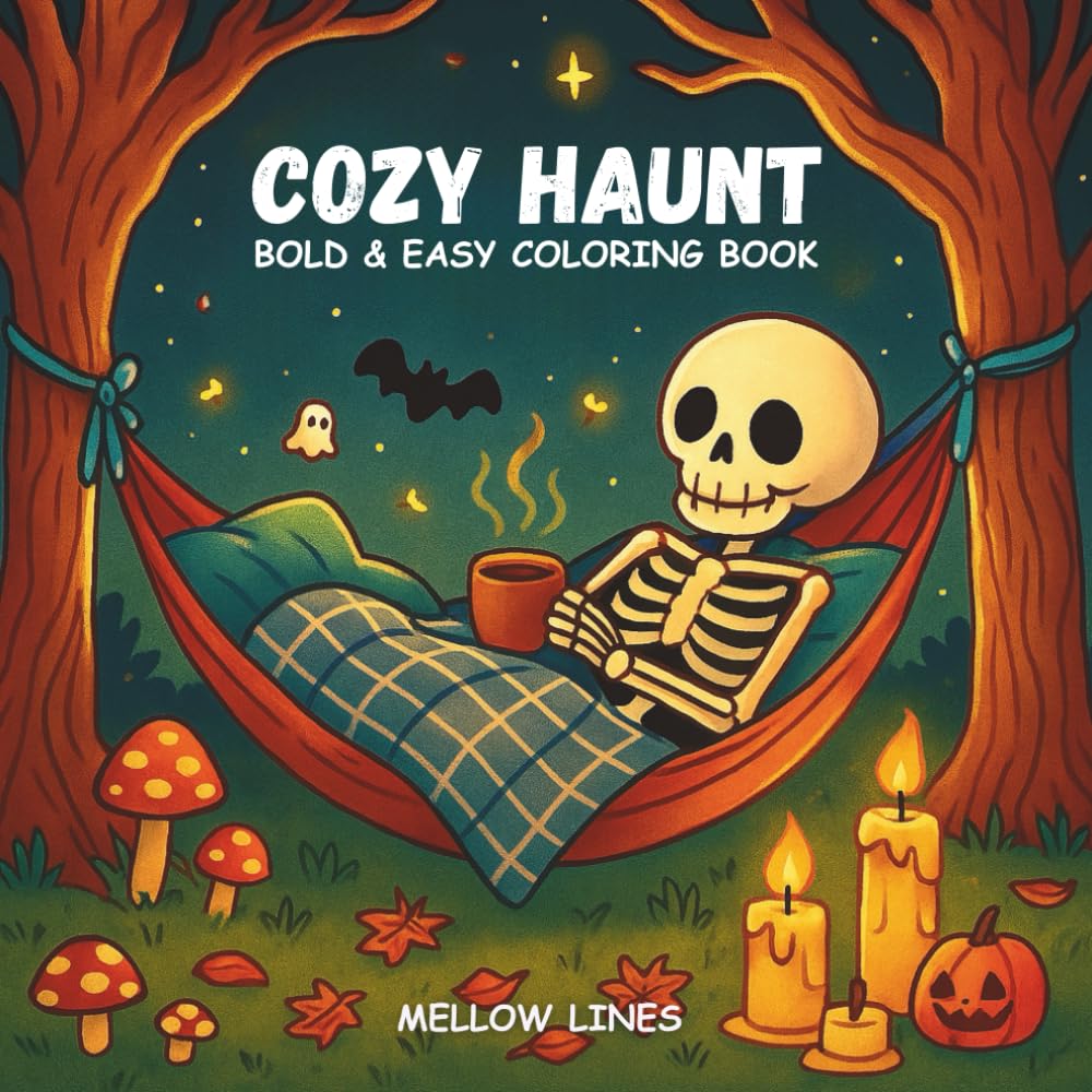 Cozy Haunt: Cute Spooky Scenes to Color and Unwind: Cozy Spooky Art with Ghosts, Skeletons, and Pumpkins for Stress Relief (The Spooky)