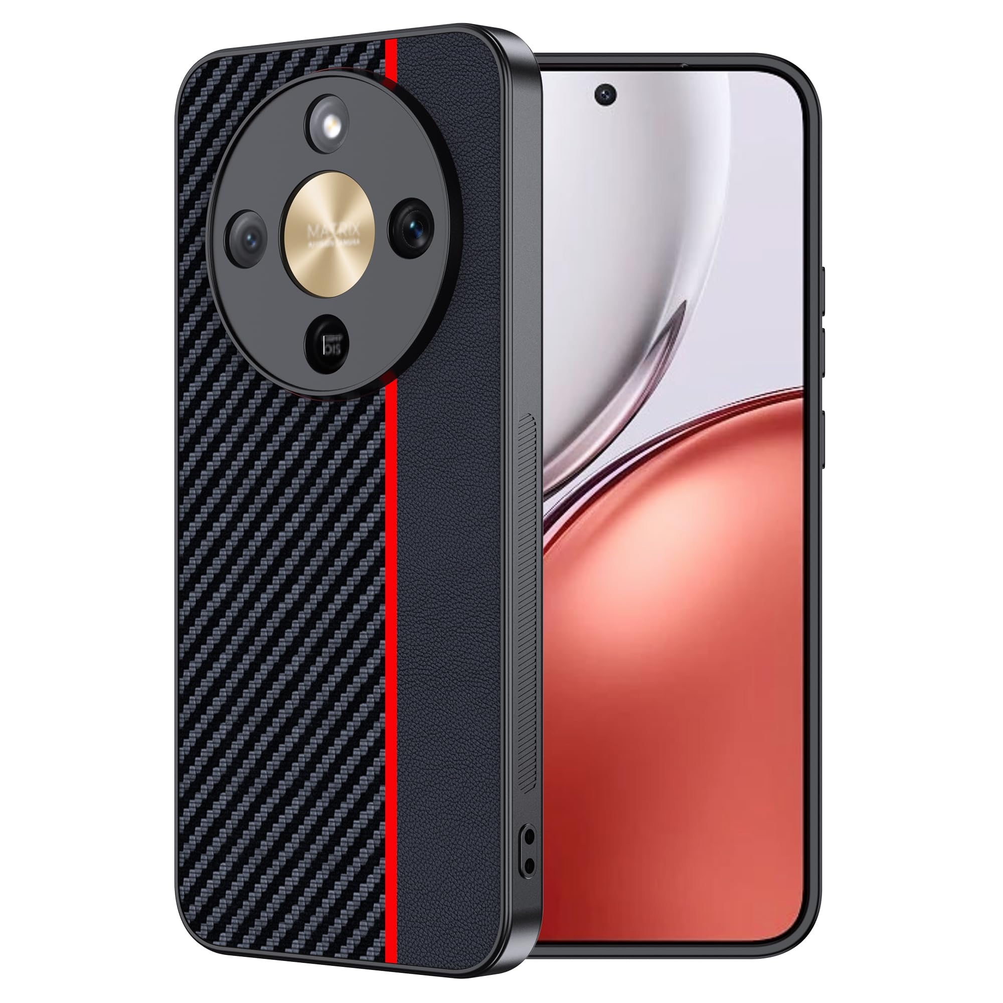 Per OPPO Reno 7 4G Custodia Fibra di Carbonio Silicone Gel Telefono + 1 X Vetro