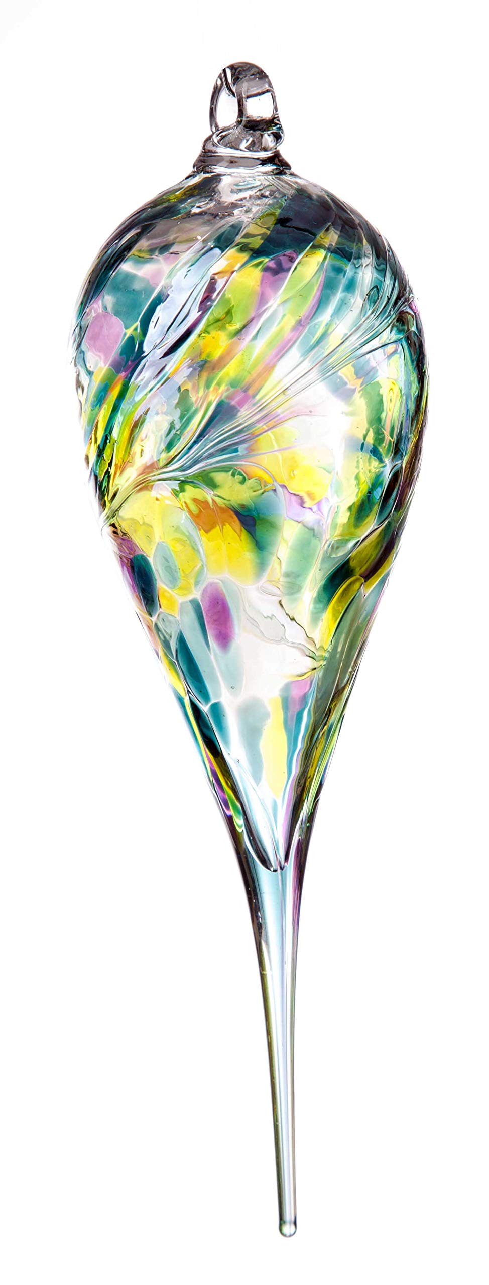 Amelia Art Glass Birthstone Teardrop May Emerald