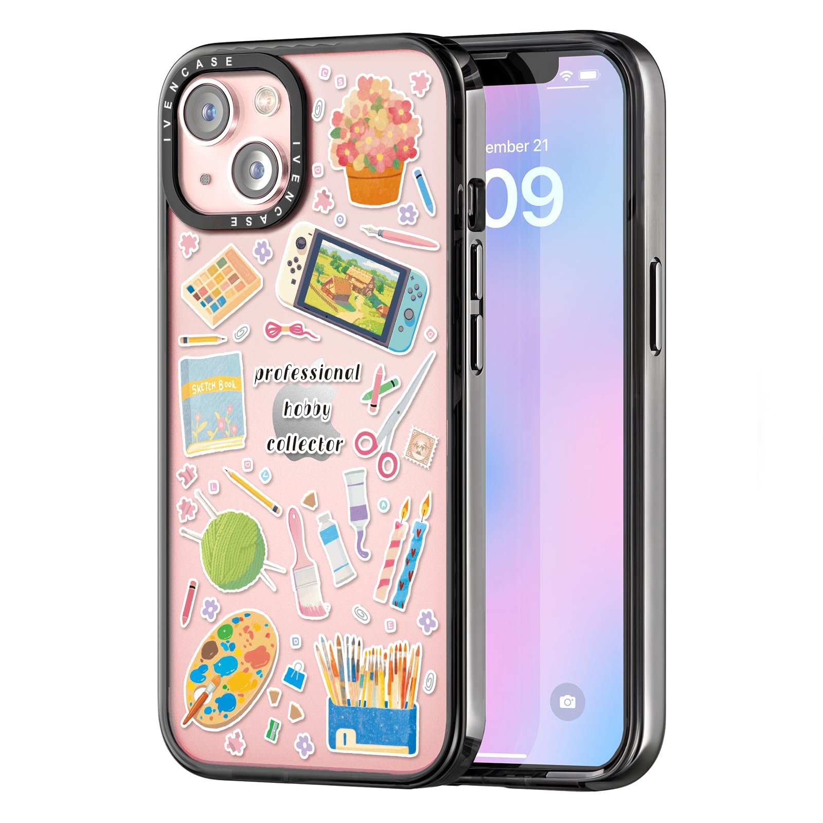 Coque rigide iPhone 13 ivencase avec motif floral durable - 8