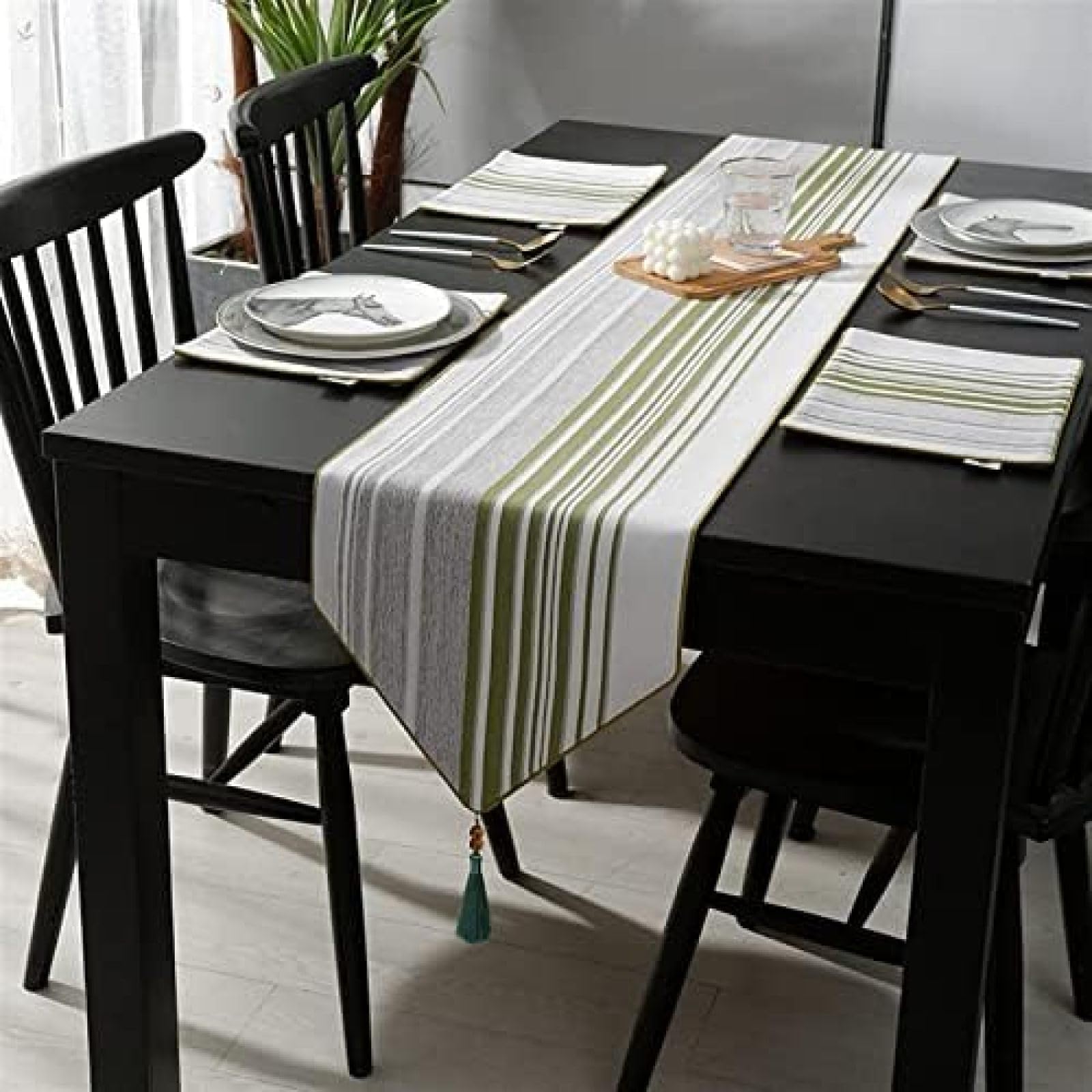 WDCDYQDH Simple Modern Fashion Table Runner Stripe Embroidery Mat Bed Flag Tablecloth Cloth Decoration (groen 32 * 140cm) (Oranje (blauw A 32 * 280cm) Oranje 32 * 260cm (Groen 32 * 240cm)