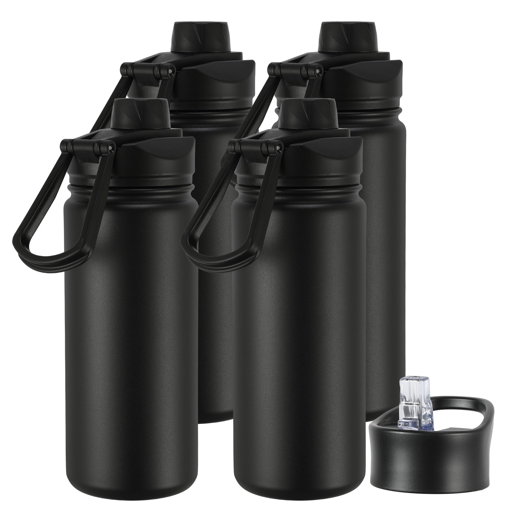 16 oz Insulated Water Bottle with Straw Lids, Stainless Steel Kids Water Bottles for School, Double Wall Vacuum Metal Water Bottle with Straw & Wide