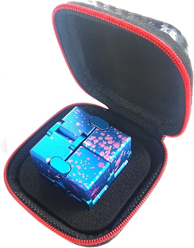 Miniatura 29 de Fidget Blocks Toys Infinity Cube Juguete para aliviar la ansiedad y el estrés para adultos, material de aleación de aluminio (rojo)