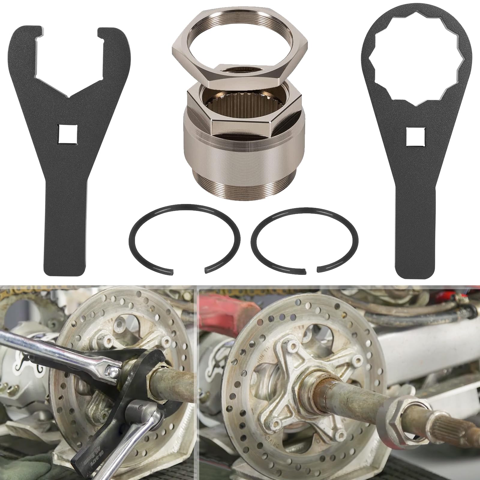 Amazon.com: 45.5mm & 56mm ATV Axle Nut Wrench Set 08-0479 and Rear