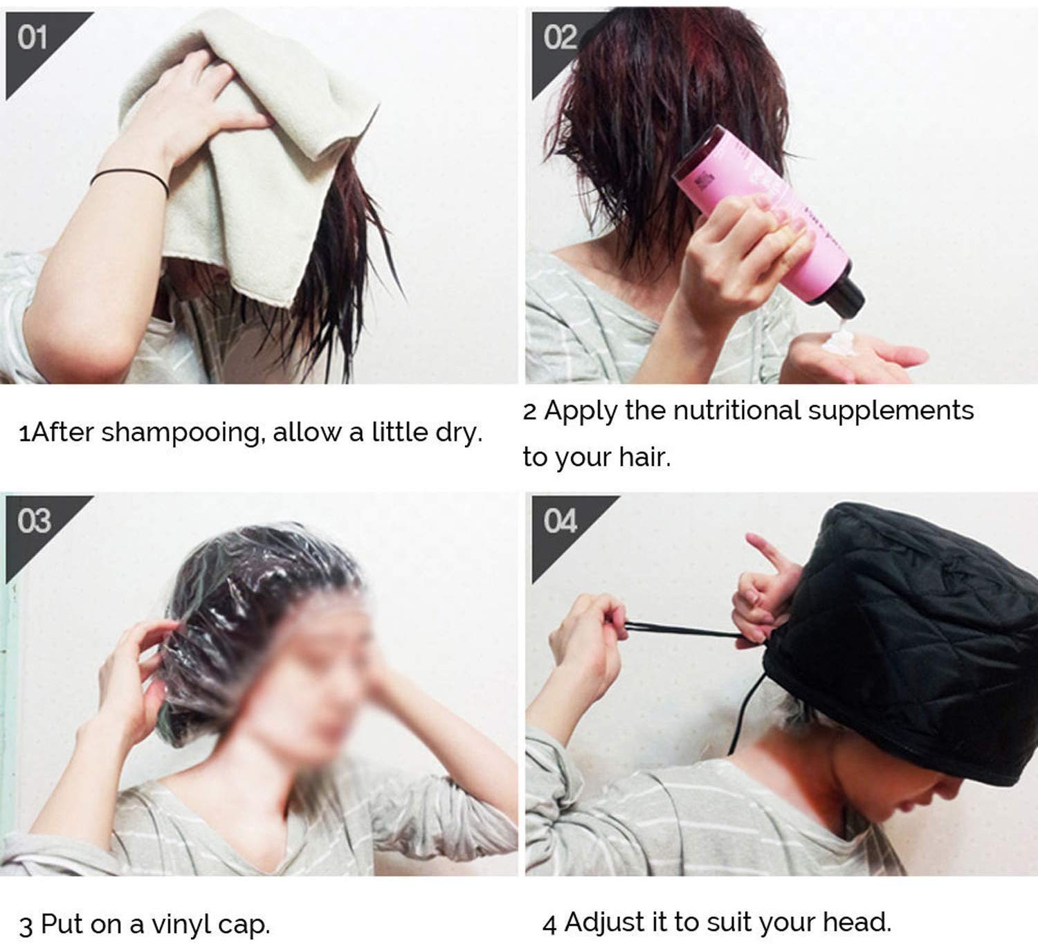 Prasha Hair Care SPA Cap Beauty Steamer Hair Thermal Treatment Nourishing Hat 3