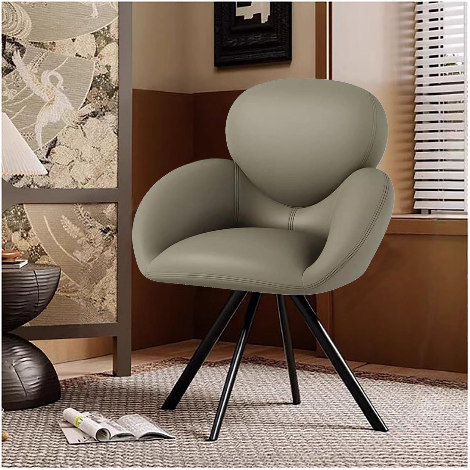 Chaises de cuisine pivotantes lot de 1 2 4 6 fauteuil de table cuir et métal vert