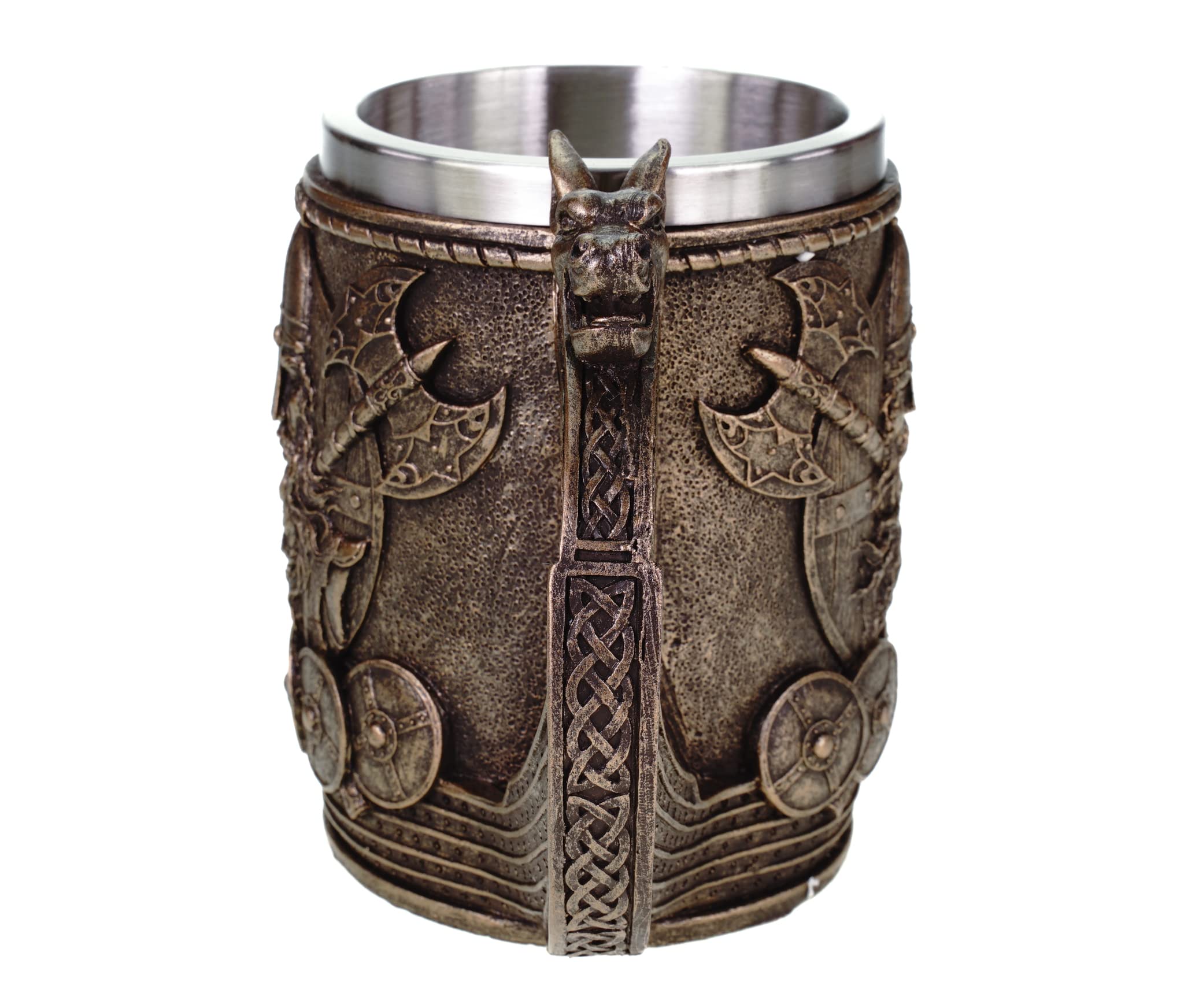 Vogler 816-931 Wikinger Krug Drakar Wikingerschiff mit Metalleinsatz Becher Mehrfarbig