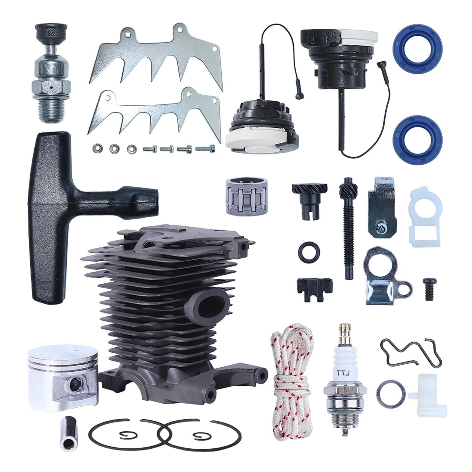 Kit de Ajuste de púas de trinquete for Garras de tala de pistón de Cilindro de 46 mm, Compatible con motosierras Forms 280, MS270, MS270 y 280, con Tapa de Combustible y Kit de trinquete de Arranque.
