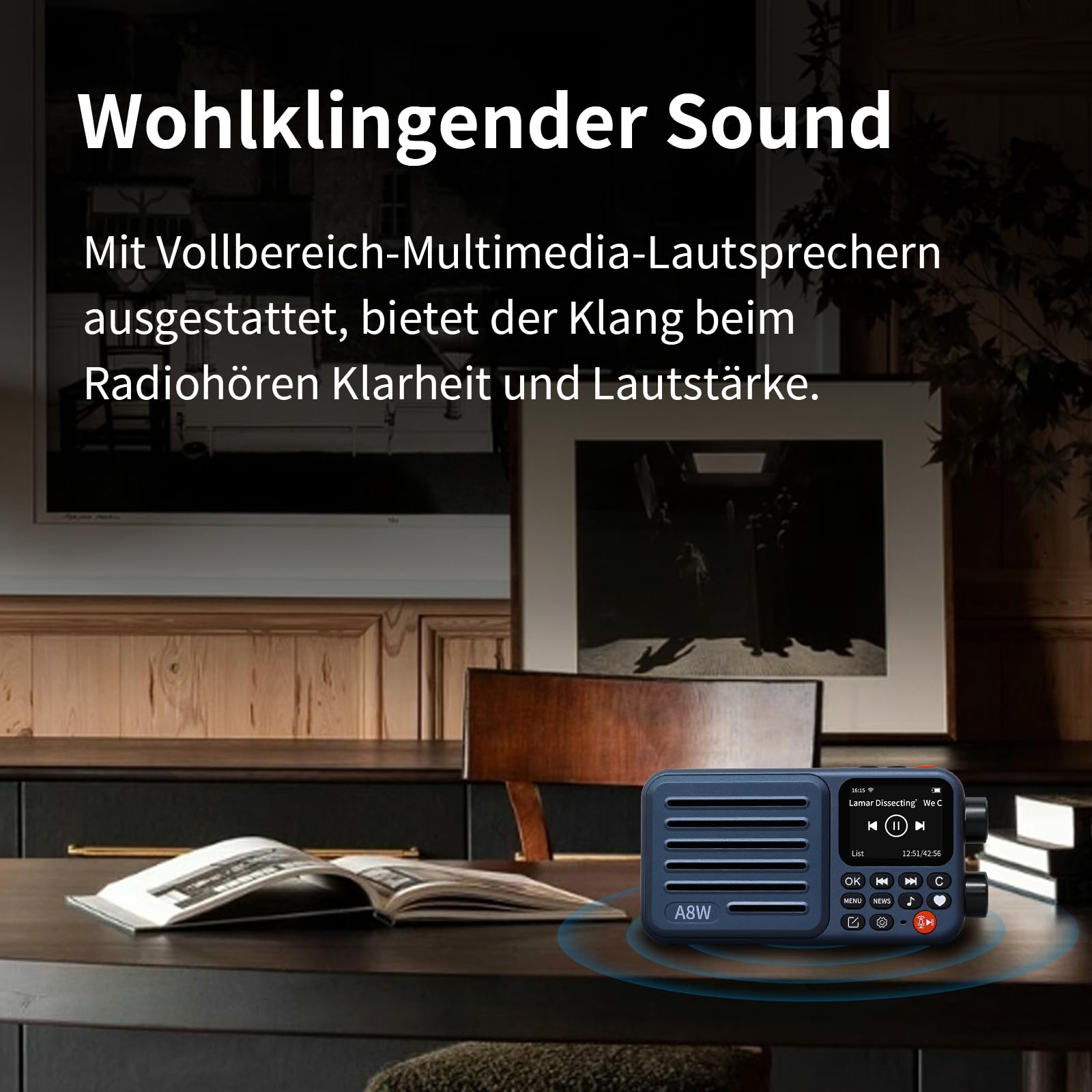 Choyong Récepteur radio Internet intelligent A8W - WiFi / 4G - Haut-parleur avec FM, carte micro SD, tous les radios du monde, pour la maison avec WiFi, radio numérique, choyoung A8W