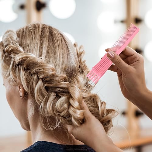 Miniatura 5 de Peines de elevación con punta de metal, paquete de 2 peines de salón con púa de metal, peine de levantamiento de pelo, lindas púas de pelo para