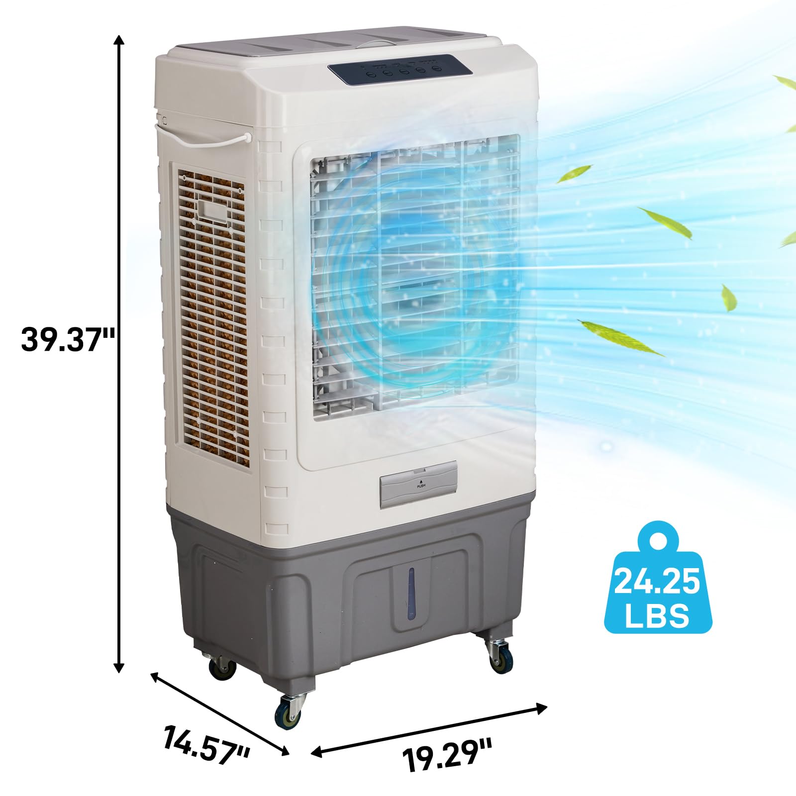 Winado - Enfriador de pantano con control remoto y temporizador de 12 horas, enfriador de aire evaporativo 1659 CFM con tanque de agua de 10 galones, aire acondicionado portátil 3 en 1 para habitación