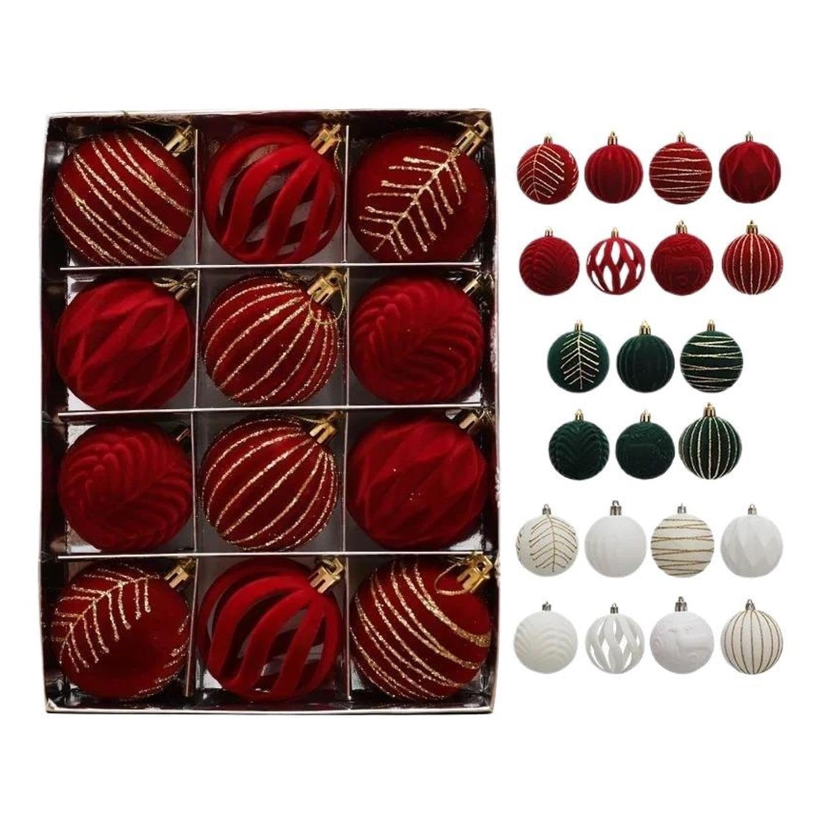 Boules de Noël, Multicolores, 6 cm, Flocage