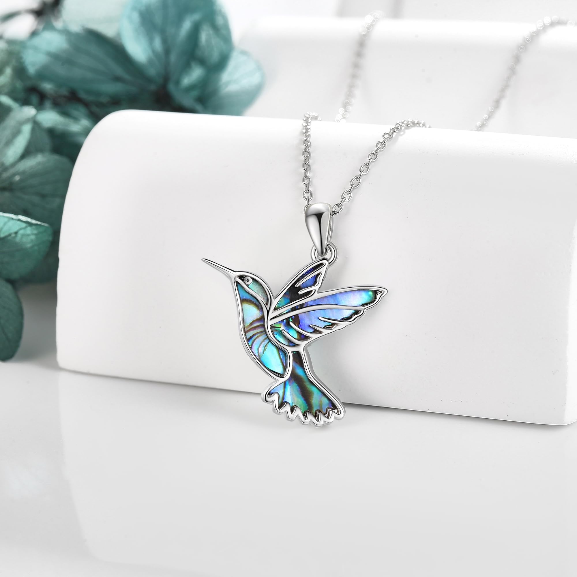 DAYLINLOVE Collares de colibrí de plata de ley 925 con colgante de colibrí, joyería de colibrí, regalo para mujeres, mamá, amantes de los colibríes