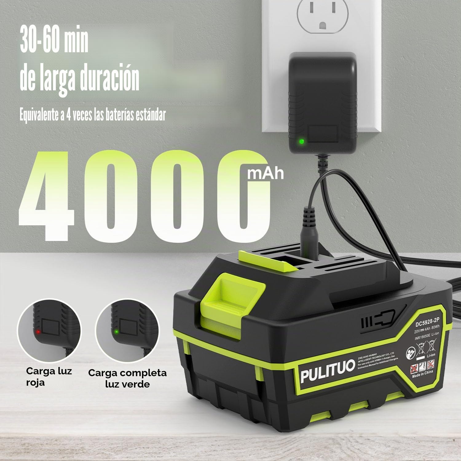 Soplador de Hojas sin Cable con 2 Baterías de 4000 mAh y Cargador, 242 km/h, Soplador Eléctrico Ligero con 3 Velocidades, Soplador a Batería Compacto para Hojas, Polvo, Jardín