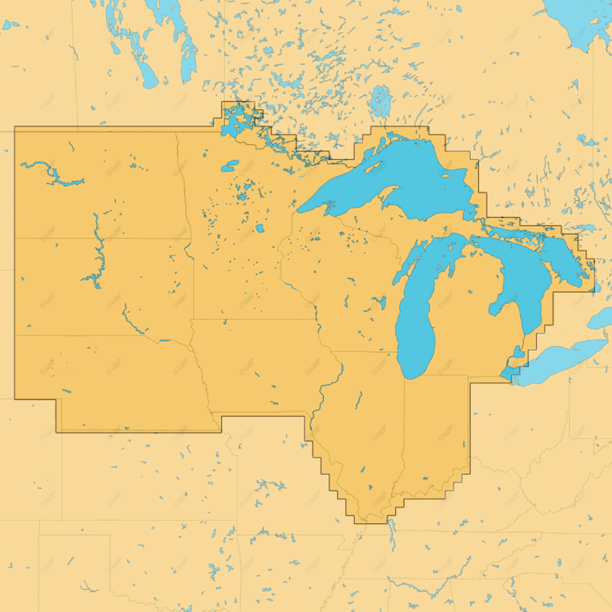 C-MAP Reveal X - US Lakes North Central, Map Card for Marine GPS chartplotters