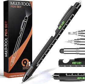 Presentes para homens, Dia dos Pais, presentes da filha e filho, caneta multiferramenta 9 em 1, utensílios de ferramentas para homens, aniversário, Natal, presentes surpresas para adultos, pai, marido