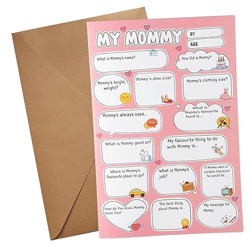 DIY Fill-In Mother's Day Card,Happy Birthday Mom Card Gift with
