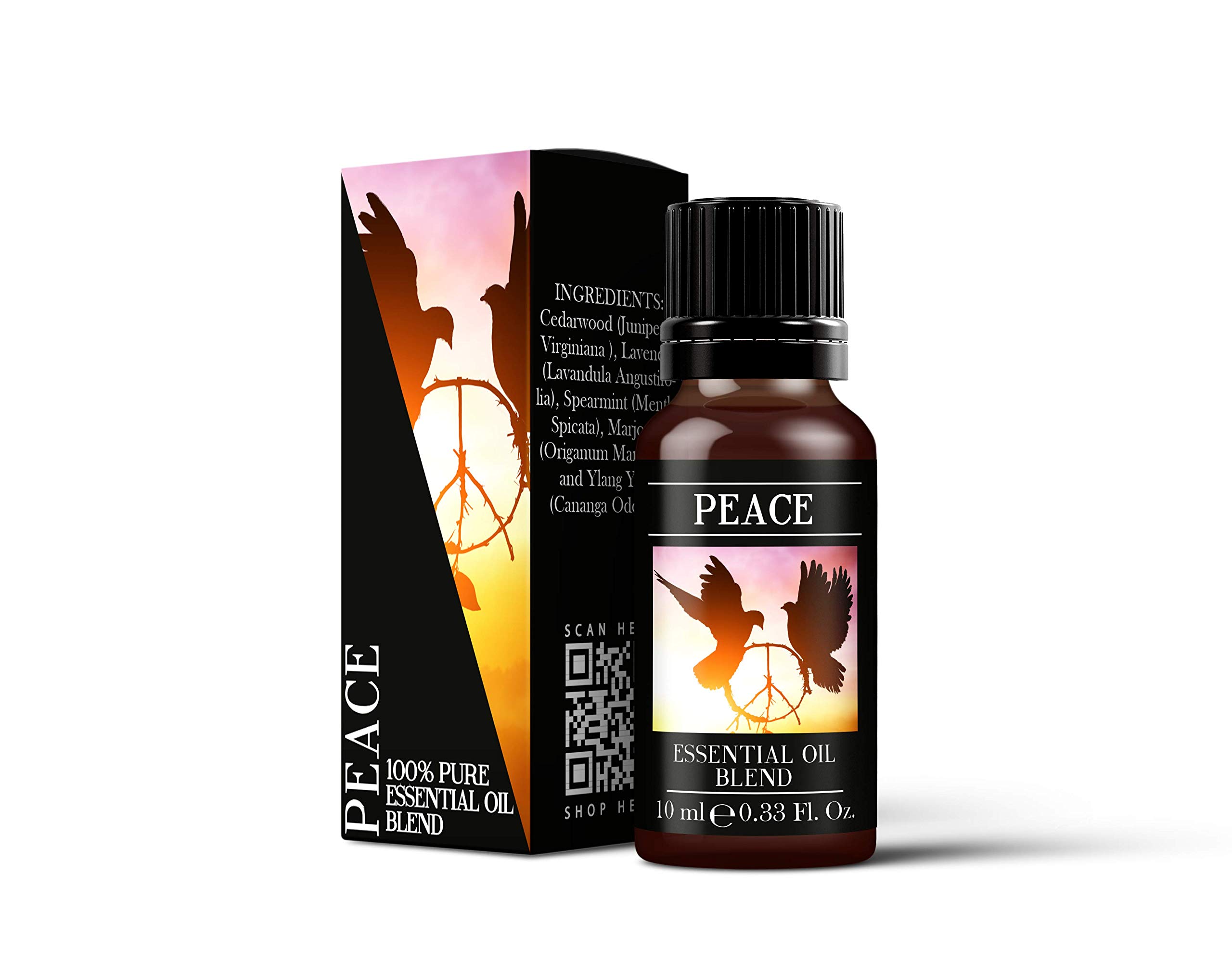 Mystic Moments Multicolor Mystix London | Peace Essential Oil Blends 10Ml | Relaxing Aroma | Cedarwood Juniperus Virginiana Lavender Lavandula Angustifolia Spearmint Mentha Spicata