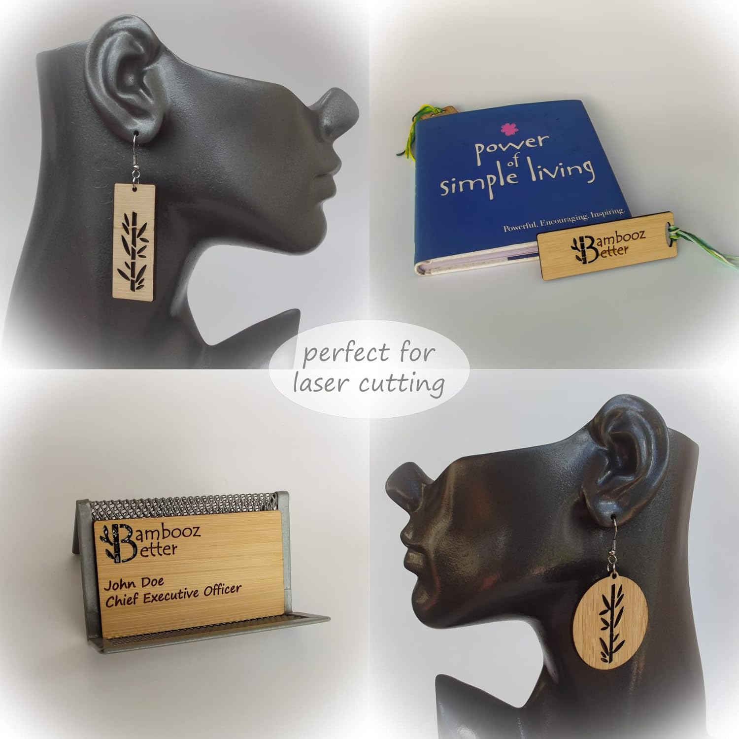 2MM Premium Bamboo Plywood 5/64 inch x 12 inch x 12 inch (Nominal), Carbonized Vertical – (Pack of 6) Perfect for Laser Cutting