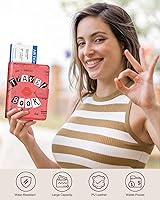 Vista 6 de Slohif Funda para pasaporte para viajes, para mujeres y hombres, bloqueo RFID, protector de pasaporte para tarjetas de tarjeta de embarque, Rosa