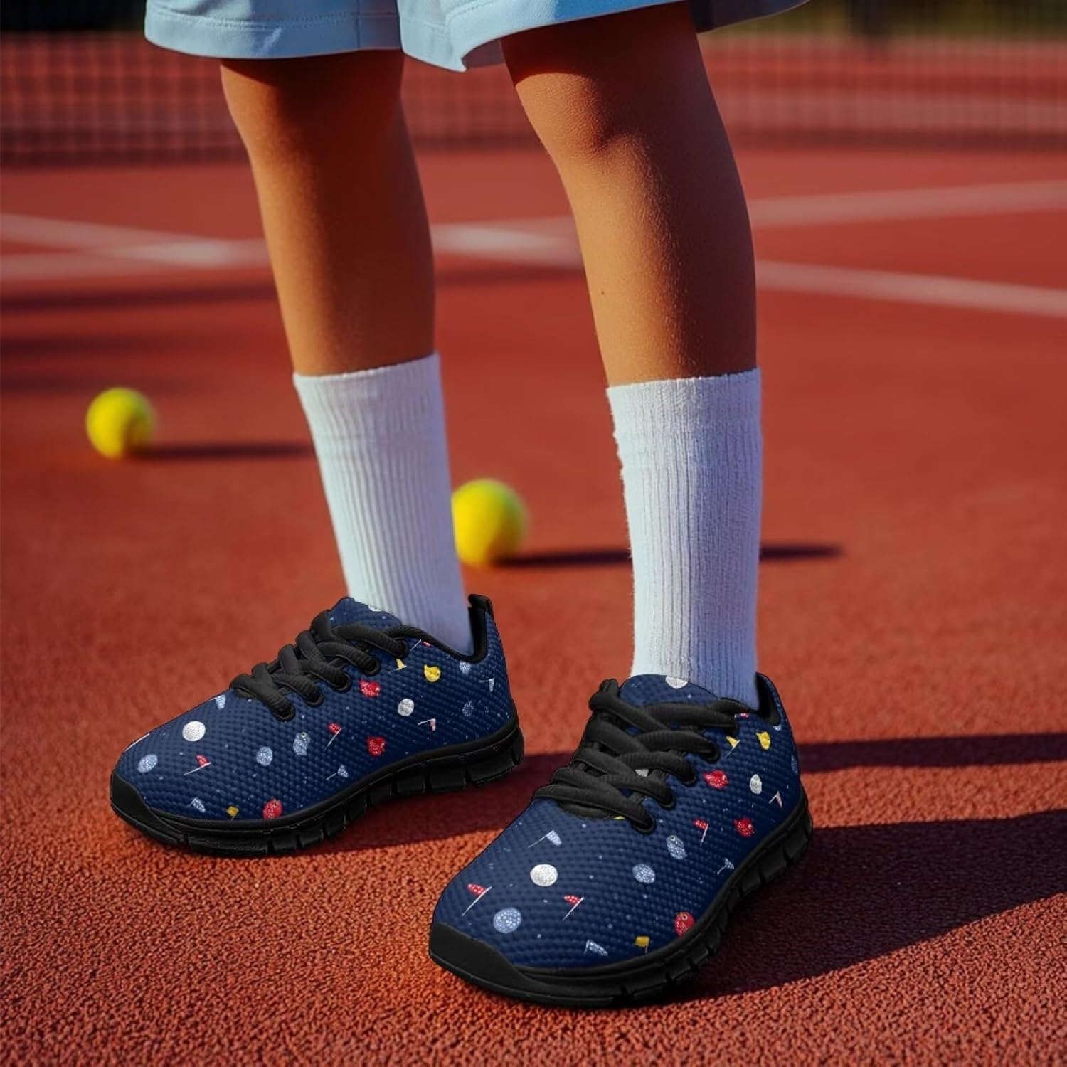 Golf Ball Shoes Big Kid Mesh Sneaker Causal Slip on Athletic Running Walking Shoe Boys Girls Lightweight Sport Fitness Sneaker