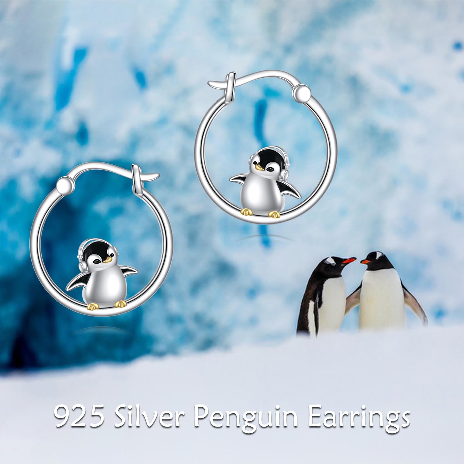 Zorro/gato/mapache/pingüino/axolotl/oso polar/koala/cerdo/amor pingüino pendientes de plata de ley animal huggie joyas regalos para mujer