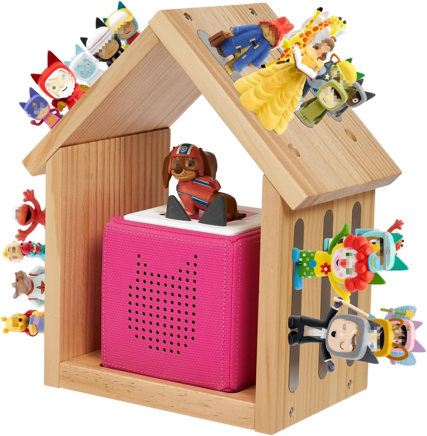 Gieanoo for Tonies Shelf Magnetic, House Shape Tonies Storage Shelf for 12-40 Characters Wooden Wall Floating Shelves for Girls and Boys PATENT 6489545