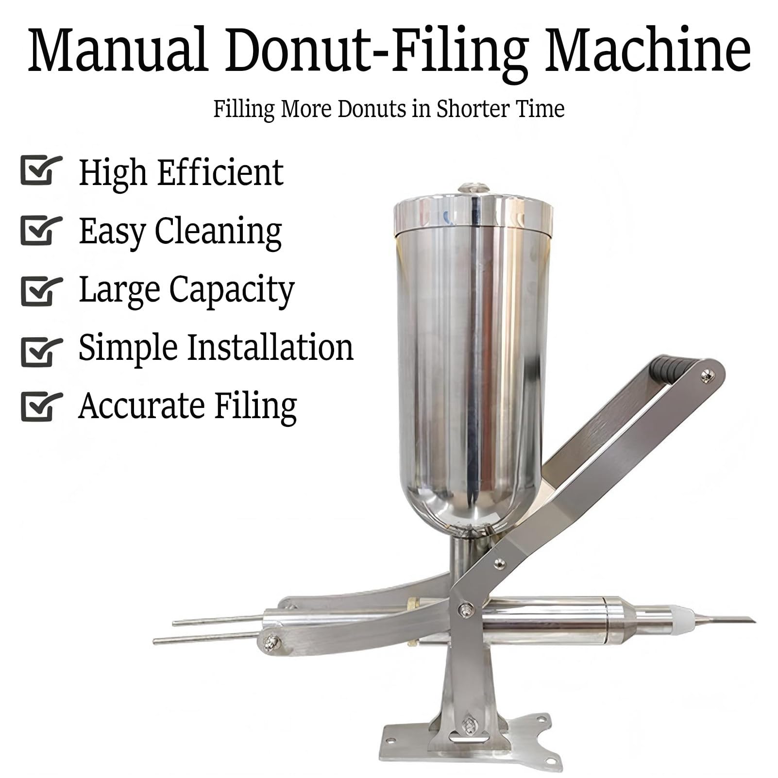 Professionelle Edelstahl Donut Füllmaschine Einstellbare Düse für Gelee Creme Churro Quantitative Filler für Bäckerei