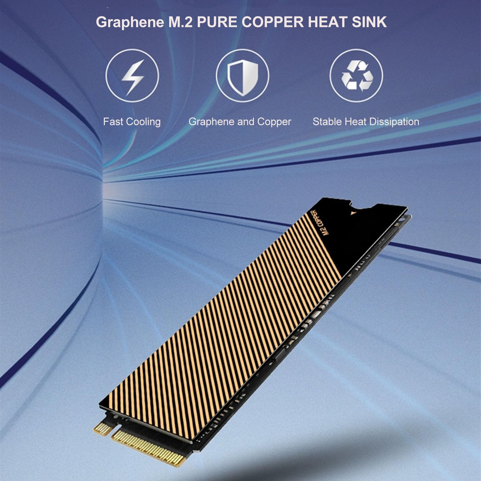 GRAUGEAR Dissipatore di calore per SSD M.2 NVMe (2280), passivo, kit di raffreddamento M.2, adatto per PlayStation®5 e PS5 Slim, 2 cuscinetti termici in silicone, alluminio