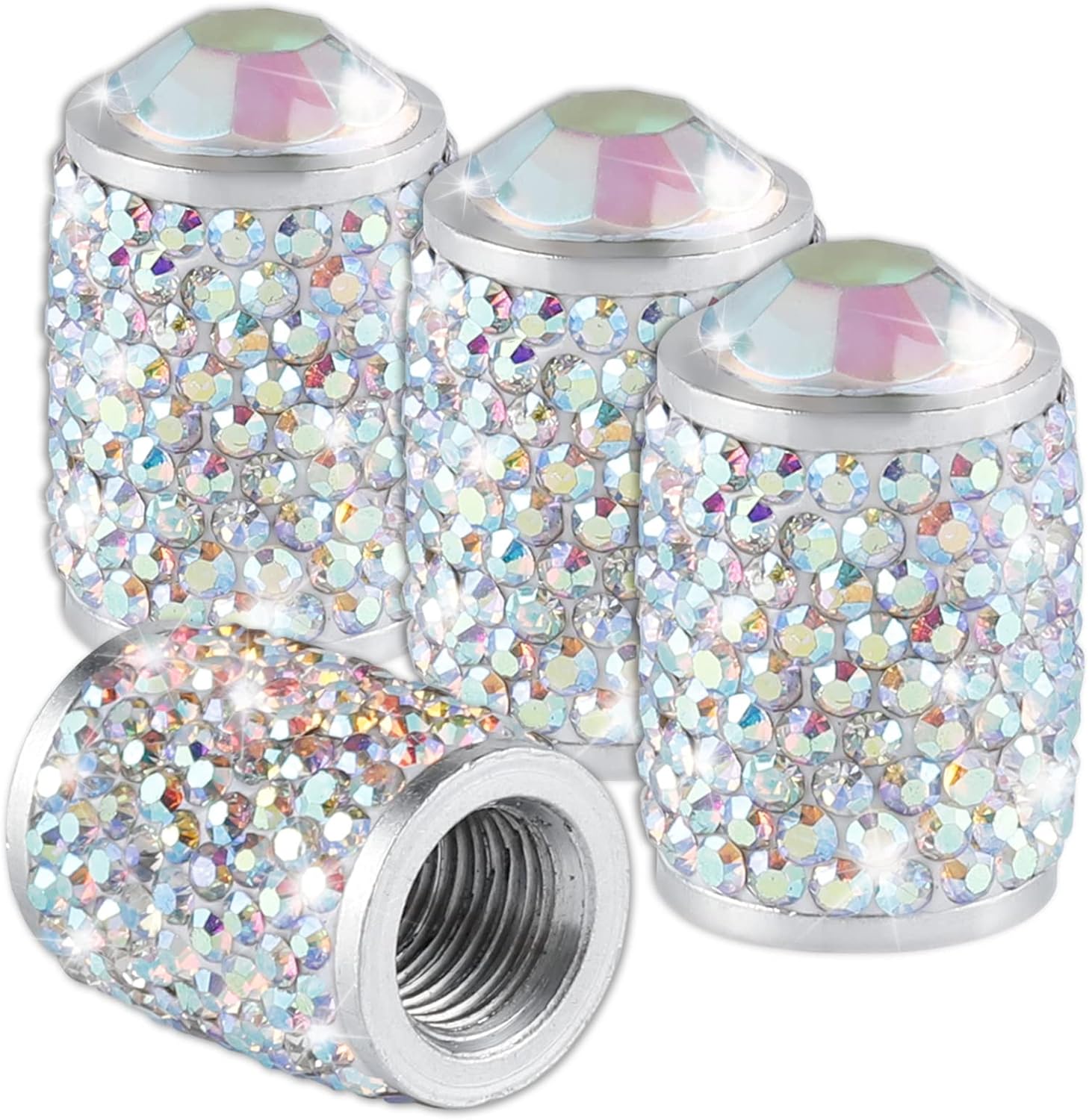 Alpmosn Car Wheel Tire Valve Caps, 4 PCS Bling Tire Valve