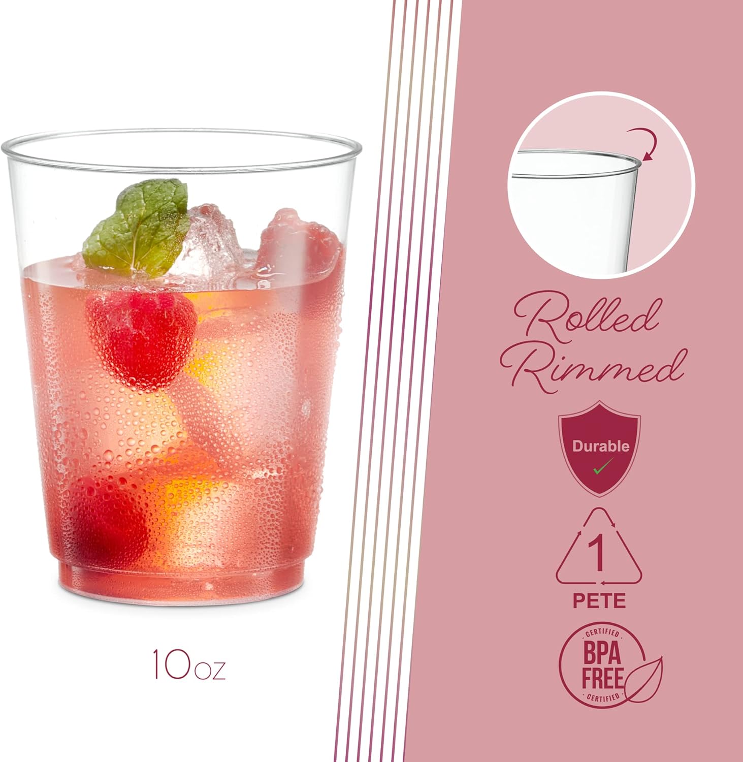 PLASTICPRO Disposable Plastic Tumblers (Clear, 50) - Image 4