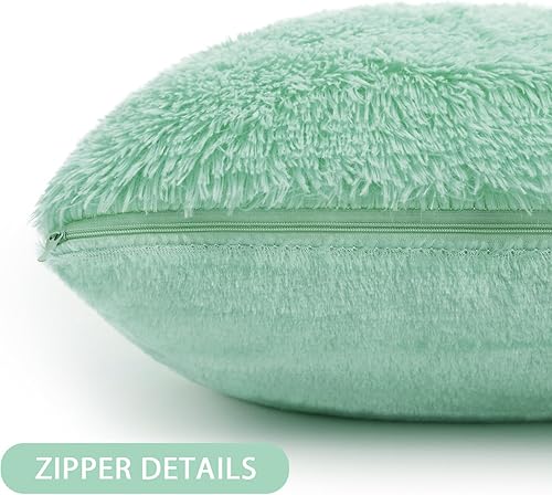 Miniatura 5 de BBiggood Juego de 2 fundas de almohada de pelo sintético suave y lujoso, para decoración del hogar, para sofá, sala de estar, cama, solo fundas de