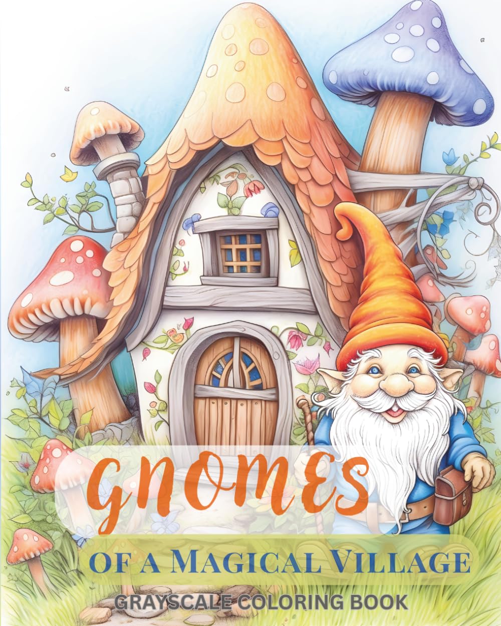 Gnomes of a Magical Village Coloring Book: Cozy Fantasy Gnome Homes and Village Scenes in Grayscale for Relaxation and Creative Coloring