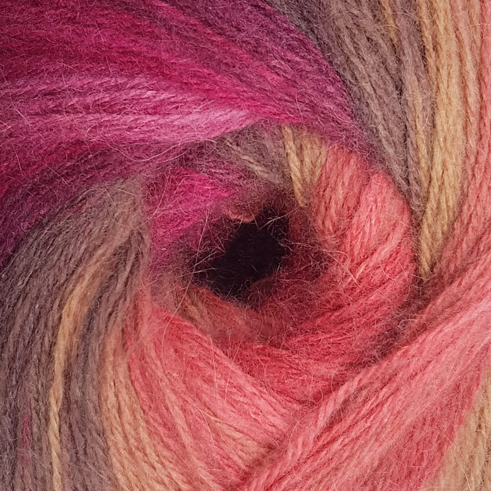 Shhh DK 100g Wool Yarn by James C Brett, Ombre Colour Effect, Rainbow (SH-10)