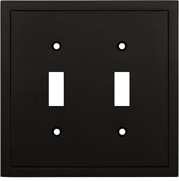 Soft Modern Decorative Metal Switch Plate - Quad Toggle, Antique Copper, Solid Zinc Alloy, 4.9"L X 3.2"W - View #7