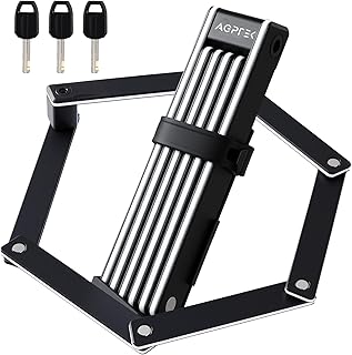 Sponsored You’re seeing this ad based on the product’s relevance to your search query.Learn more about this advertisement AGPTEK Folding Bicycle Lock 100 cm, Bicycle Lock with Rustproof Lock Core and Non-Slip Rubber Band, Anti-Bolt Cutter Lock with 3 Keys, High Security with Holder for E-Bike, Motorcycle