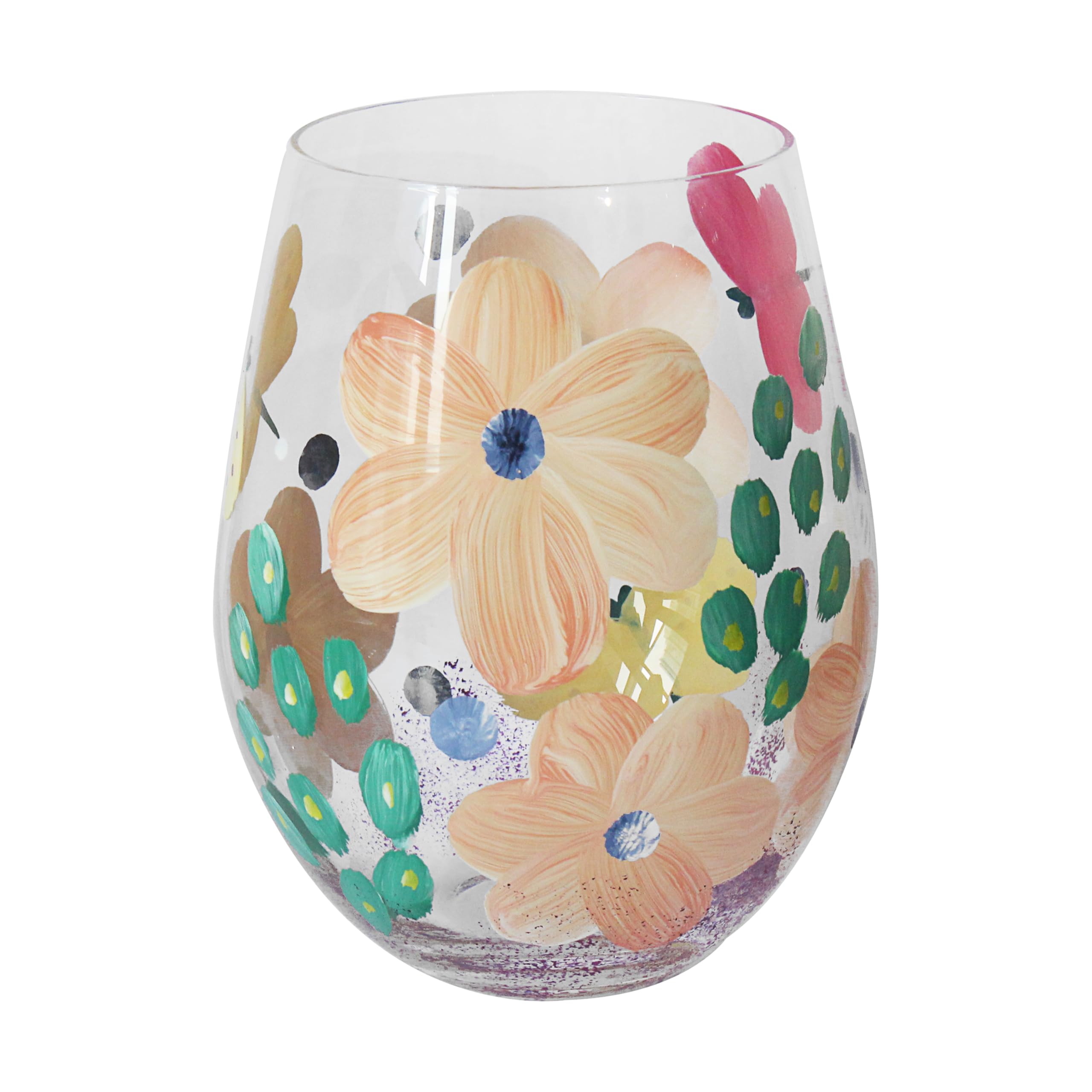 Lesser & Pavey Busy Lizzie Butterflies Stemless Glass Lynsey Johnstone for Home & Restaurants, Busy Lizze Butterflies