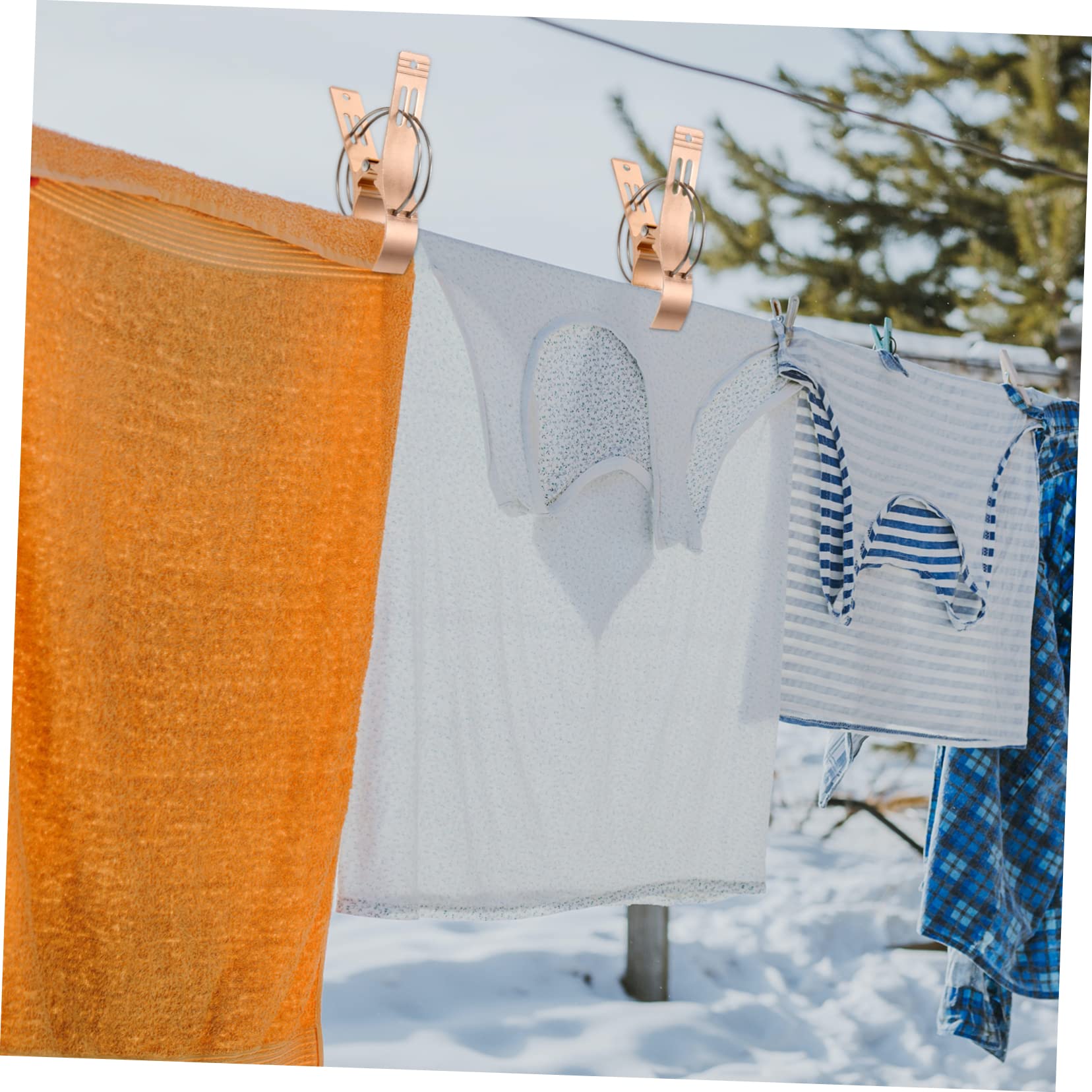 Pinzas Ropa a Prueba de Viento 9piezas Aleación de Aluminio | Resistentes al Viento, para Toallas de Playa y Sujeción Segura, Uso en Viaje E Interior Color Aleatorio