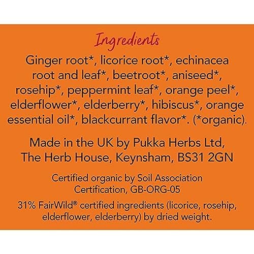 Vista 9 de Pukka Té de hierbas orgánico de saúco y equinácea 20 bolsas de té
