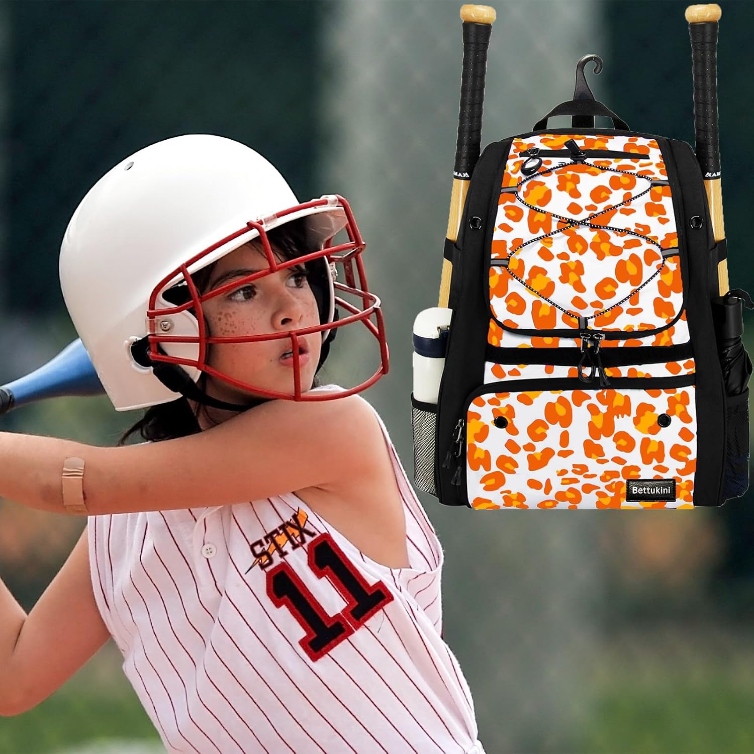Youth Baseball Bag with Vented Shoe Compartment, Softball Bat Bag for Batting Mitten, Helmet, Teeball Gear - Adult Boys Girls Kids