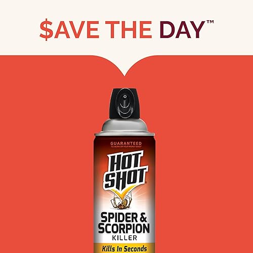 Miniatura 8 de Hot Shot Spider & Scorpion Killer (Aerosol), mata grandes arañas y escorpiones en segundos, incluyendo viuda negra, reclusa marrón y arañas lobo, 16