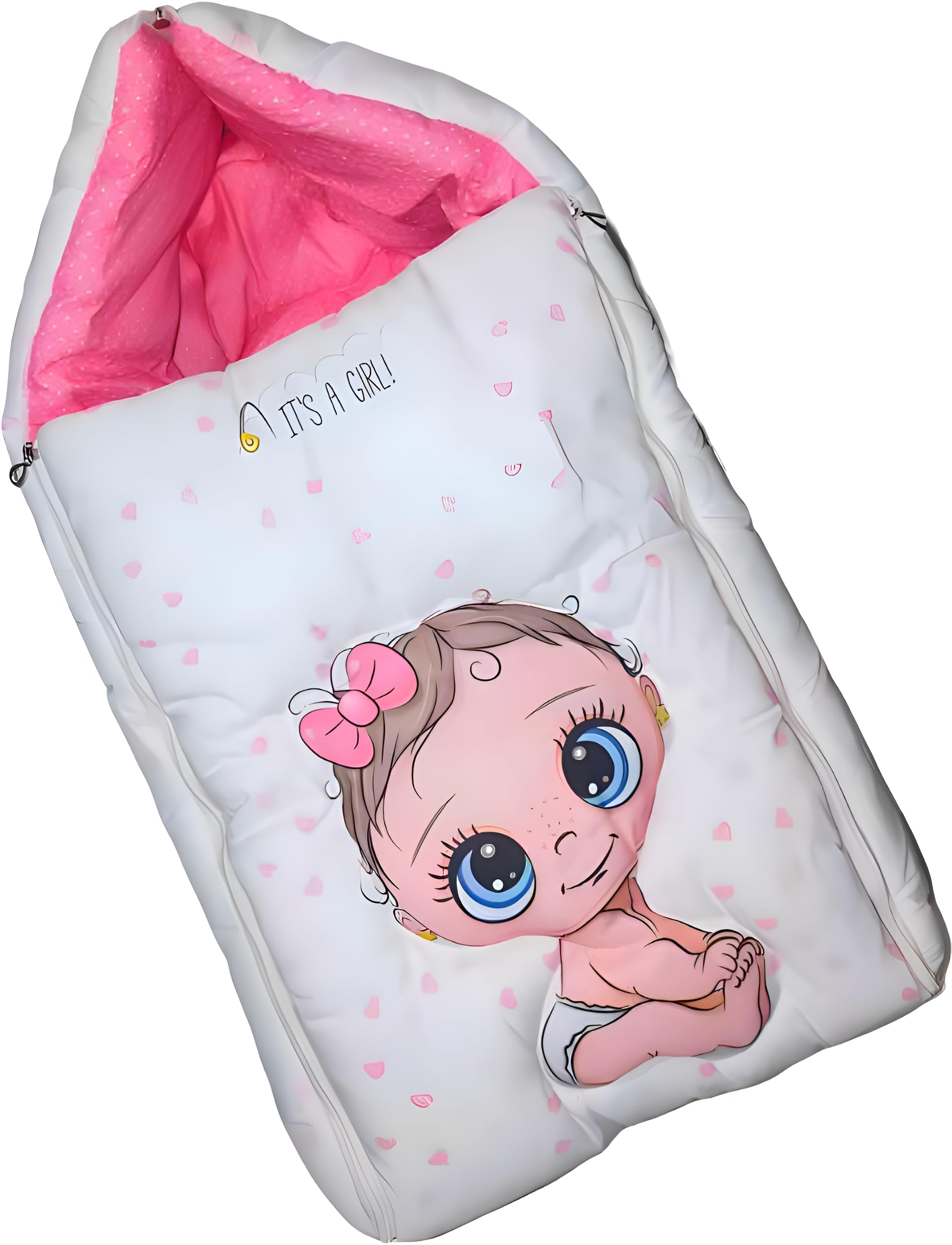 FILLOXY Baby Sleeping Bag in Muslin Cotton Material for Newborns | Soft & Skin Friendly Wrapper Lightweight Cushioned Infant Sack Easy to Carry Wash 0-6 Months (Baby Girl-Pink)-image-34